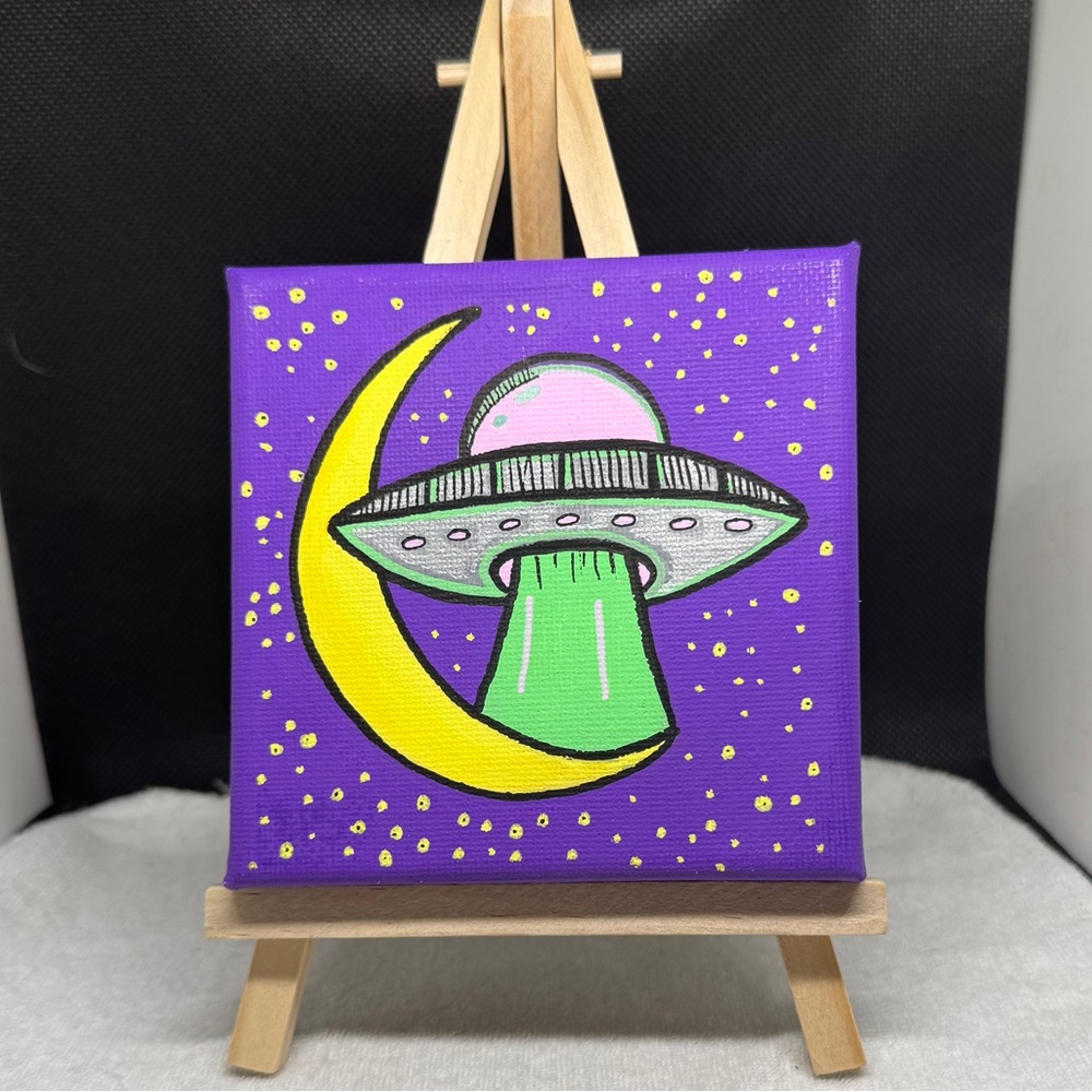 Vibrant Purple UFO Canvas Art